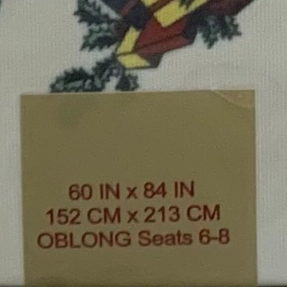 Spode Christmas Tree Tablecloth "Ribbons and Bows" 60x84 NWT - Picture 8 of 8